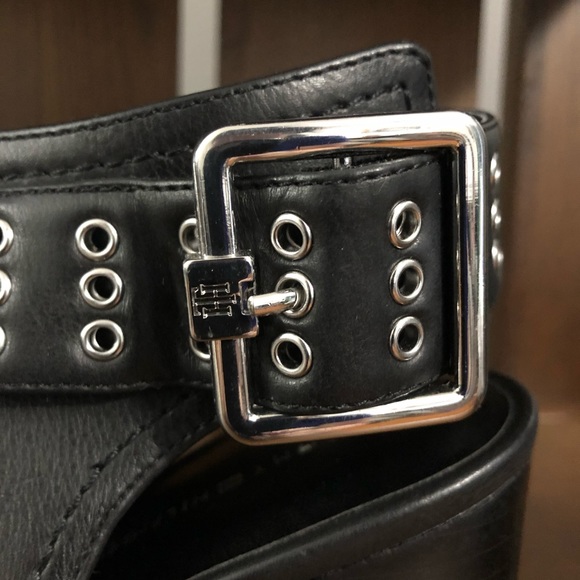 Tommy Hilfiger Slingback Peep Toe Bootie Chunky 3.5” Heel BLACK Size 7 - Picture 12 of 15